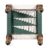 Riaza Sheesham Wood Maachi Stool in Green & White Rope Canning