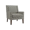 Leston Printed Infinity Grid Fabric Lounge Chair in Green Colour