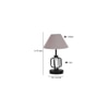 Everlee Grey cotton Table lamp with Iron Base