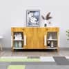 Hexa Red Multipurpose Storage Cabinet With 2 Drawer 4 Door in Frosty White And Giant Wood Colour