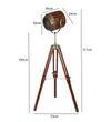 Wooden Spot Light Floor Lamp in Brown Shade