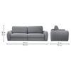 Lite 3 Seater Fold Out Sofa Cum Bed In Grey Colour