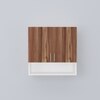 2 Doors Modular Wall Mounted Kitchen Cabinet With Organizer Shelf In Aisan Walnut Finish