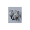 Troy Antique Metal Double Wall Mounted Lamp with Multicolor Mosaic Glass