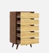 DCanape Ivy 5 Drawer Engineering Wood Utility Unit Columbian Walnut Brent Wood Teak