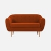Colam Velvet 2 Seater Sofa Orange in Colour