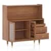 Klint Solid Wood Bar Cabinet (Amber Walnut Finish)