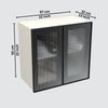 Aluminium Black Profile 2 Fluted Glass Handless Shutters Wall Cabinet In Highland Pine Finish