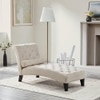 Knup Velvet Chaise Lounger in Cream Colour