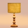 Devansh Yellow  Jute   Table Lamp With  Wood Natural Base (7X7X15.5 Inches)-17