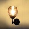 Devansh Metal Electric Wall Light in black Colour with Lavender Shade Count of 1 Light