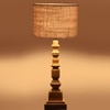 Devansh Beige Jute Table Lamp With  Wood Natural Base (7X7X21.25 Inches)-9