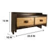 Golden Oak Wooden Wall Shelf With Drawers & Key Holders
