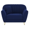 Rivo Velvet 1 Seater Sofa in Navy Blue Color