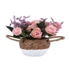 Artificial Pink Roses With A Ceramic Pot