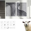 Abstract Gray Wave Wool Silk Wall Art 2 Panel Set 5 x 3 Feet