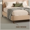 Solara Wave Luxe King Size Bed in velvet With Oak wood Frame & Hydraulic Storage