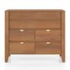 Toledo Solid Wood Chest of 6 Drawers In Amber Walnut Finish