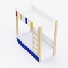 Pine Tree Single Size Bunk Bed In White & Blue Colour