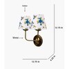 Devansh Metal Electric Wall Light in Gold Colour with Multi Shade Count of 2 Lights