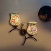 Devansh Metal Electric Wall Light in Gold Colour with Multi Shade Count of 2 Lights