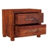 Birch Solid Wood Bedside Table in Teak Finish