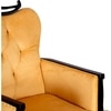 Arista Sheesham Wood Lounge Chair In Yellow Velvet Upholstery