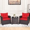 Carry Bird Wicker Patio Furniture Outdoor Balcony Chairs In Red Colour