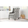 Louis Solid Wood One Seater Manual Recliner in Grey Colour