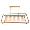 Eliante Hanging Light, 5 Bulb, Champagne Glass Shade, Mild Steel, Modern Pendant Lighting