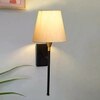 Devansh Metal Electric Wall Light in Black Colour with Off-white Shade Count of 1 Light