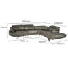 Orlando 4 Seater Leather Sole in Slate Grey Colour