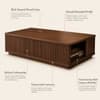 Telford Sheesham Wood Fluted Storage Coffee Table in Walnut Finish