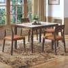 Emry Rectangular Statuario Ceramic 4 Seater Dining Table With Clarke Dining Chair