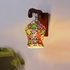 Devansh Solid Wood Electric Wall Light in Brown Colour with Multi Shade Count of 1 Light