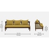 Heston 3+1+1 Seater Wooden Sofa in Yellow Fabric