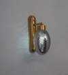 Zen Single Light Wall Fitting In Brass Finish Metal With Gray Glass