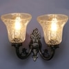 Devansh Metal Electric Wall Light in Antique gold Colour with Transparent Shade Count of 2 Lights
