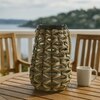 Luxe Home Hanging Bamboo Lantern with Handle or Glass Jar - 2025-115-3 Brown (32x20x20 cm)