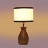 Devansh Multicolor Cotton Table Lamp With  Wood Natural Base (7X13 Inches)-8