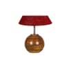 Maroon Jute with Natural Wood Table Lamp