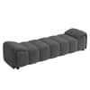 Venza Velvet 2 Seater Ottoman Bench in Dark Grey Color
