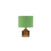 Thea Green Jute Table Lamp with Natural Wood Base