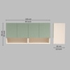 4 Door Mirror Glossy Triple Layered Uv Resistant Handless Cabinet  In Pista Light Finish