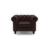 Winchester 1 Seater Half Leather Sofa in Chocolate Colour