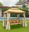 Fribourg Garden Gazebo Swing Cum Bed In Beige Finish