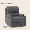 Dawson Fabric One Seater Manual Recliner in Stone Grey Colour