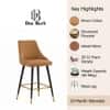 Doe Buck Upholstered Counter Height Bar Stool in Brown Colour with Gold Accents