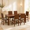 Globally Indian Amelie Solid Sheesham Wood 6 Seater Dining Table Set 6 Chairs Grey