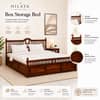 Nilaya Sheesham Wood King Size Bed in Honey Oak Finish with Box Storage